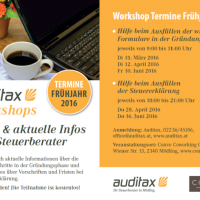 Auditax Workshops im Convo – Frühjahr 2016 